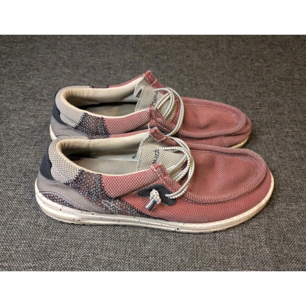 Hey Dude Wally Hawk Burgundy Lava Gray Men's Size 9 US Slip On Sneakers